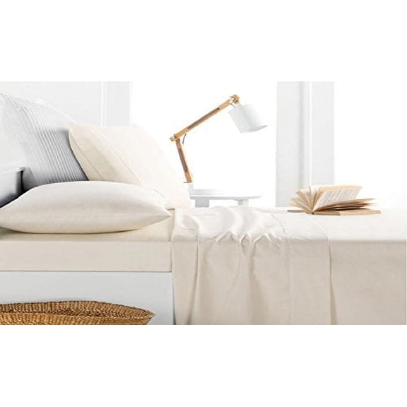 Luxurious 1000 Thread count 100% Egyptian Cotton Quality Sheet Set (Twin, Ivory)