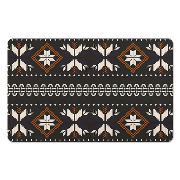 Luxurious 20x32 inch Boho Runner Rug - Perfect for Bathroom, Bedroom, Hallway or Kitchen - Ultra-Soft and Absorbent Large Modern Geometric Carpet in Stylish Black for Western Farmhouse Decor