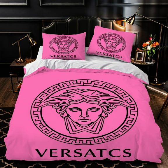 Luxurious 3-Piece Duvet Cover Set Pattern Pink Bedding Modern Design Includes Pillow Elegant Home Decor