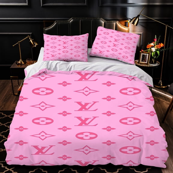Luxurious 3-Piece Duvet Cover Set with Pink Pattern Includes Matching Pillows Stylish Bedding for Elegant Bedrooms