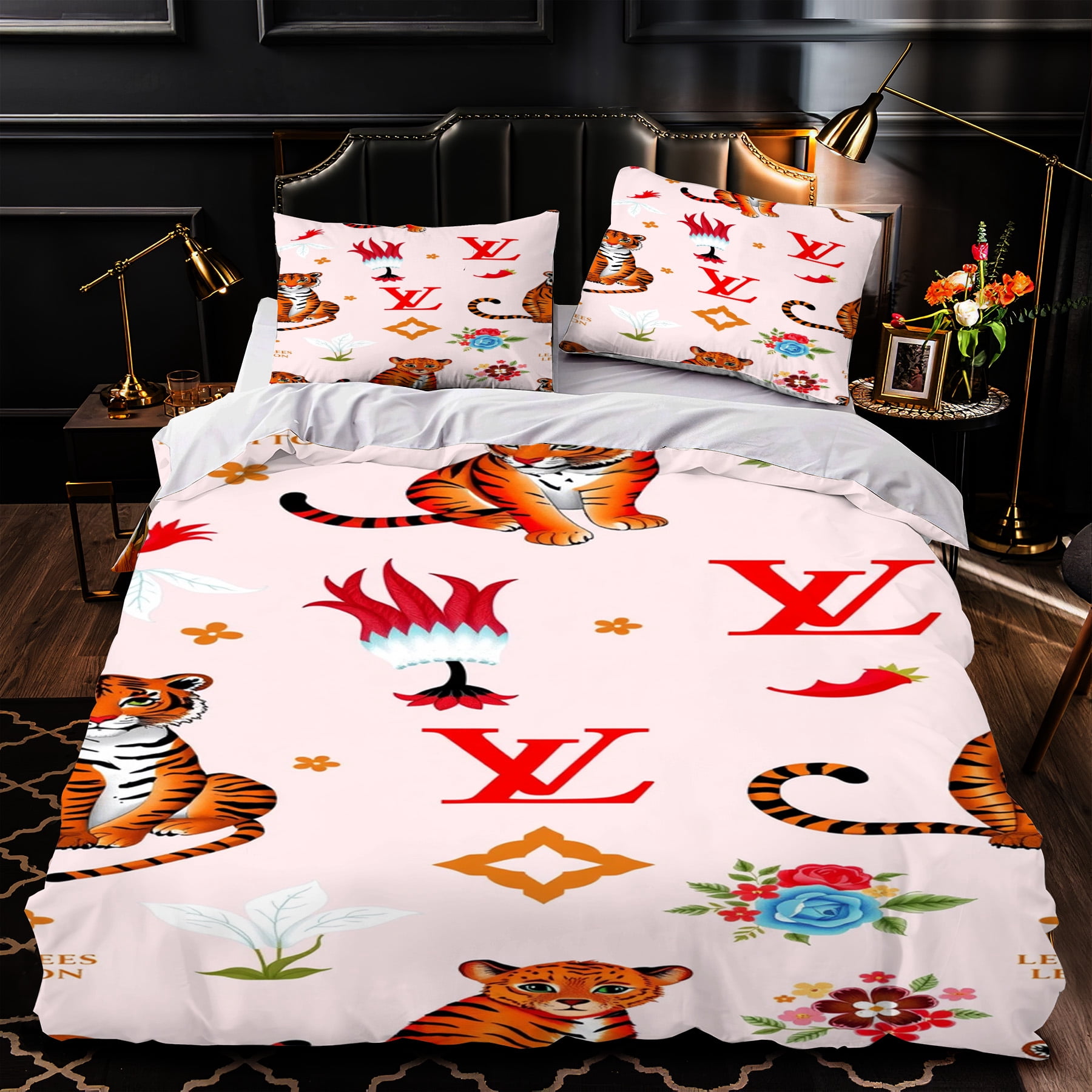 Tiger Pattern Print Duvet Cover Bedding Set