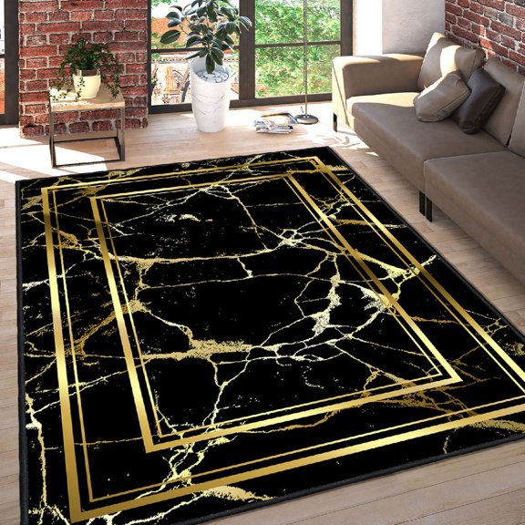 Luxurious 3D Printed Velvet Carpet, 47.2 x 70.9 inches | 100% Velvet Fabric, 100% Cotton Sole | Pile Height: 0.4 inches, Total Height: 0.5 inches | Antibacterial, Non-Slip, Machine Washable |