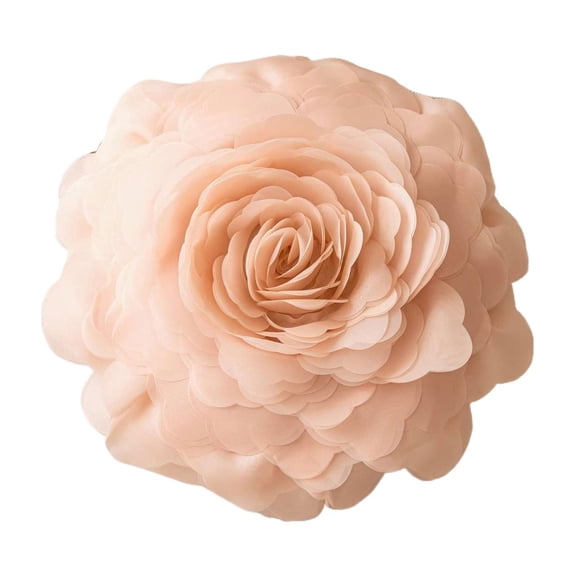 Luxurious 3D Rose Flower Round Throw Pillows Handmade Throw Cushions for Sofa Bed Living Room Wedding Gift