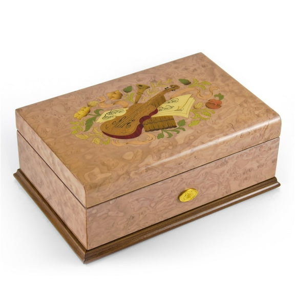 Luxurious 50 Note Sankyo Pale Purple (Muave) Music Theme Inlay Grand Music Box - 18th Variation (2 parts)
