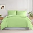 thumbnail image 1 of Luxurious 500-TC 100% Egyptian Cotton 3-Pieces Soft Duvet Cover Set ( Zipper Closure & Corner Ties ) ( 1-Duvet Cover & 2-Pillow Shams ) - OverSize Queen Size ( 98" x 98" ) Inches, Sage Stripe, 1 of 4