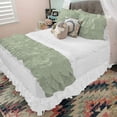 thumbnail image 1 of Luxurious 800 Thread Count 100% Egyptian Cotton Ruffle Bed Runner 1 Piece Egyptian Cotton Soft Fade-Resistant Easy Care Decorative Bed Scarf Solid Light Sage, 1 of 3