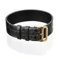 thumbnail image 1 of Luxurious Alligator Leather Bracelet – Handcrafted Accessory with Unique Texture and Timeless Appeal (Black (Gold)), 1 of 4