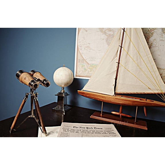 Luxurious Amaro Bone Globe with Shiny Nickel Base