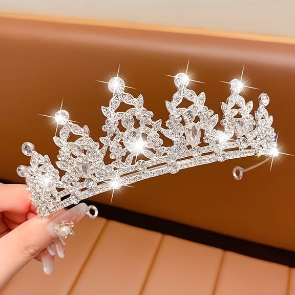 Luxurious Baroque Diamond Pearl Tiara - Elegant Rhinestone Crown for Bridal Weddings, Birthday Parties, and Performances