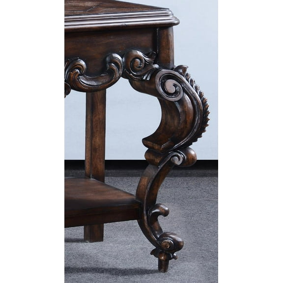 Luxurious Baroque Rococo Console Table  Walnut Finish