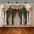 thumbnail image 1 of Luxurious Baroque Style Party Backdrop Elegant Green Golden Curtain Decorations for Weddings Photography Background Baroque Style Banner Wedding Bridal Party Photo Booth Props, 1 of 6