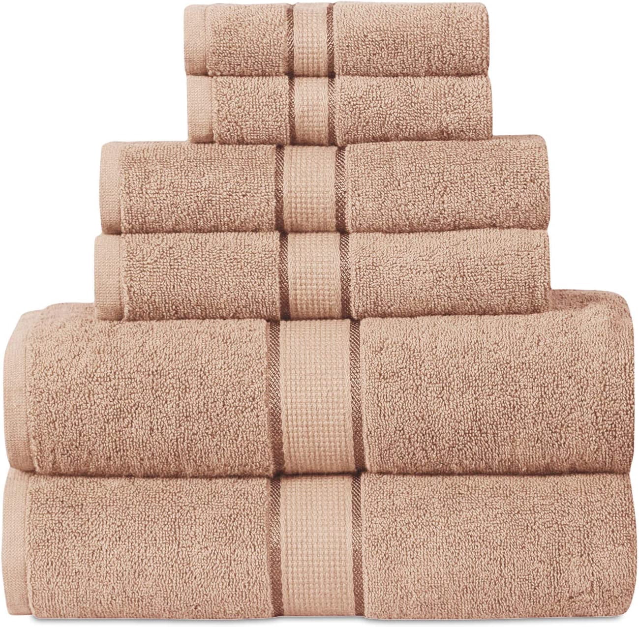 Luxurious Bathroom Towel Set | Absorbent Bath Towel | Hand Towel and Washcloth Set | Hotel Towels | Guest Towel | 600 GSM Bath Towel, 2 Washcloths, 2 Hand Towels, 2 Bath Towels
