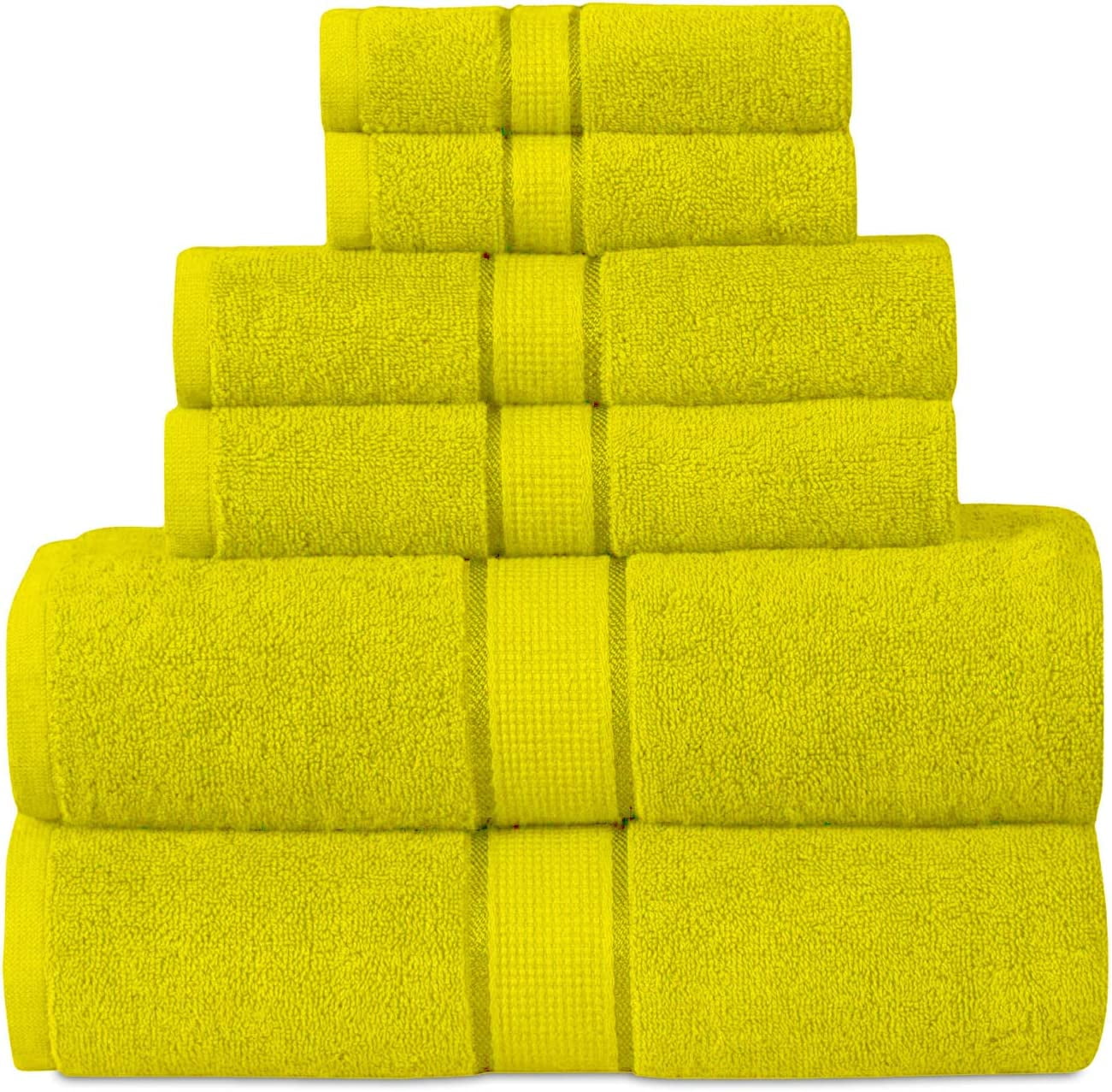 Luxurious Bathroom Towel Set | Absorbent Bath Towel | Hand Towel and Washcloth Set | Hotel Towels | Guest Towel | 600 GSM Bath Towel, 2 Washcloths, 2 Hand Towels, 2 Bath Towels
