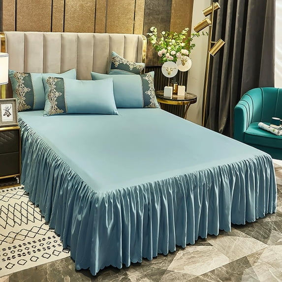 Luxurious Bed Skirt Elegant Ruffled Bedspread Premium Bedding Decor