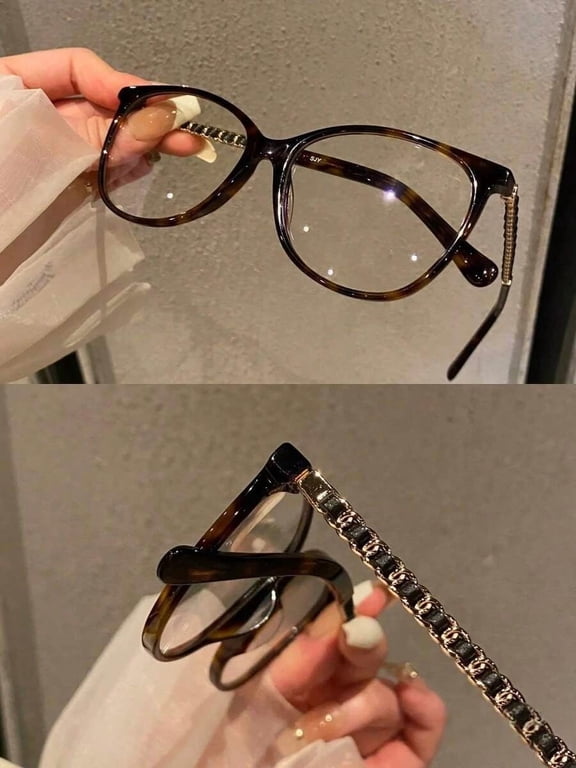 Luxurious Blue Light Glasses for Women & Men, Tortoiseshell & Red Frame, Anti Eyestrain for Computer Gaming Phone Protection, Fashion Round Cat Eye Oversized Frames
