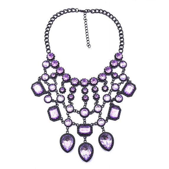 Luxurious Bohemian Crystal Statement Necklace - Multicolor
