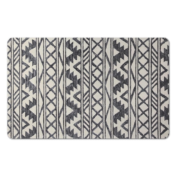 Luxurious Boho Bathroom Runner Rug - Moroccan Geometric Design, 20x32 in, Non-Slip. Soft Long Bath Mat, Machine-Washable. Perfect Mats for Bathtub, Sink, Shower. Show Your Farmhouse Style!