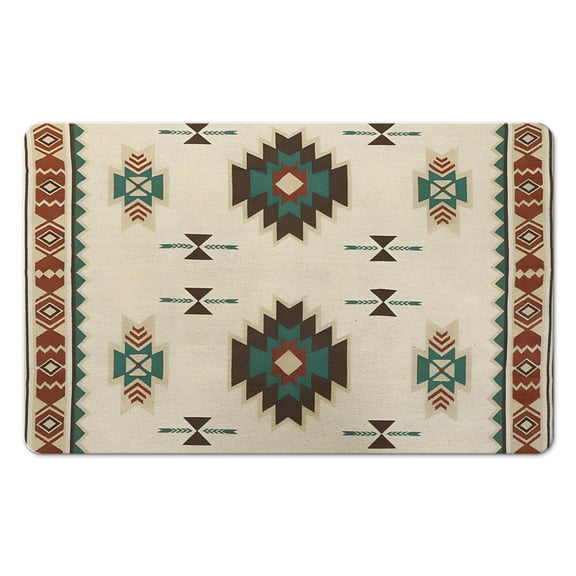 Luxurious Boho Rug Runner, 20x32 inch - Perfectly Soft, Absorbent Bath Mat for Bathroom, Bedroom, Kitchen, Hallway - Modern Geometric Carpet Runner in Black for Western Farmhouse Decor