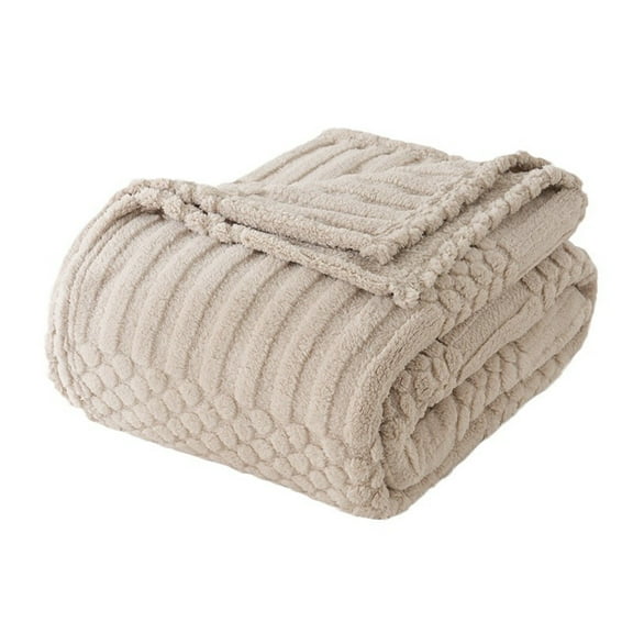 Luxurious Brown Caramel Sofa Nap Blanket Rectangular Polyester Soft Fleece Throw For Comfortable Rest Warmth During Work Enhancing Productivity Well Being With Stylish Design Home