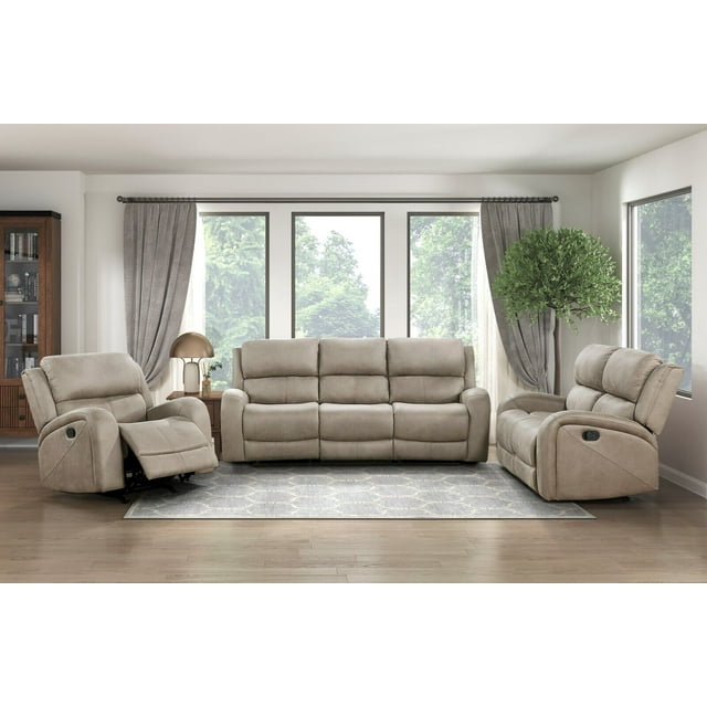 Luxurious Brown Reclining 3pc Sofa Set Sofa Loveseat Chair Plush