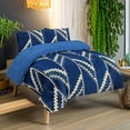 thumbnail image 1 of Luxurious Cal King Comforter Set in Royal Blue with Geometric Patterns – 3-Piece, Ultra-Soft Microfiber, All-Season Bedding Set Includes 1 Comforter and 2 Pillow Shams, 1 of 3