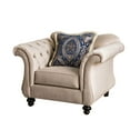 thumbnail image 1 of Luxurious Chesterfield Inspired Design Chair, Ivory, 1 of 2