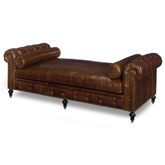 Luxurious Chesterfield Leather Daybed Chaise Lounge