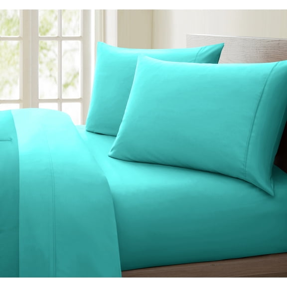 Luxurious Collection 1000 Thread Count 100% Cotton Bed Sheet Set (California King, Aqua)
