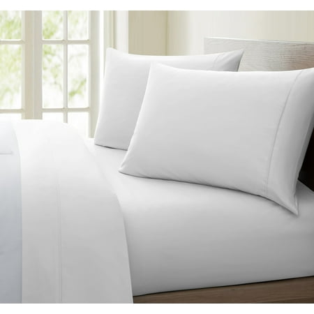 Luxurious Collection 1000 Thread Count 100% Cotton Bed Sheet Set (Queen, White)