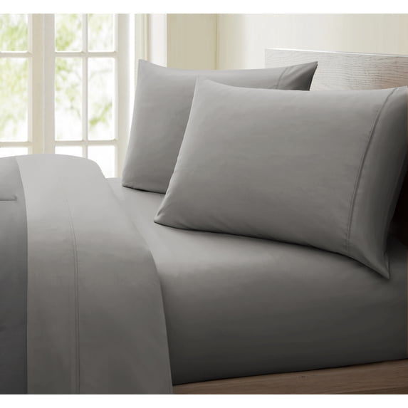 Luxurious Collection 1000 Thread Count 100% Cotton Bed Sheet Set (Twin, Gray)