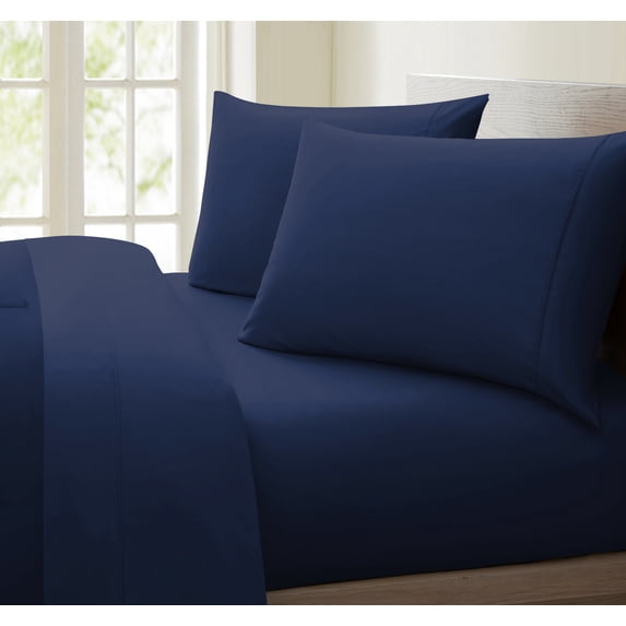 Luxurious Collection 1000 Thread Count 100% Cotton Bed Sheet Set (Twin, Navy)