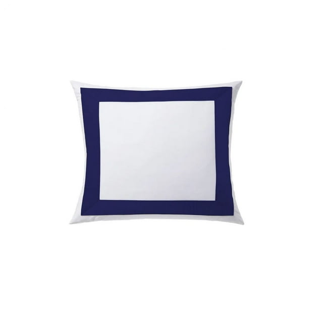 Luxurious Collections 400TC Cotton Sateen Border Frame Euro Sham 10" X 10" Navy Blue Border