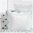 thumbnail image 1 of Luxurious Collections 400TC Cotton Scallop Embroidery & Border Sateen Solid Euro Sham 24" X 24" Light Blue Scalloped, 1 of 1