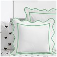 thumbnail image 1 of Luxurious Collections 400TC Cotton Scallop Embroidery & Border Sateen Solid Euro Sham 32" X 32" Green Scalloped, 1 of 1
