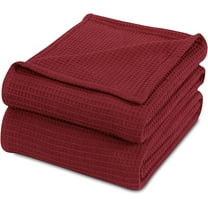 Luxurious Combed Cotton Waffle Weave Super Soft, Cozy Warm, Breathable, Stylish, All Season Thermal Blankets Twin/Full/Queen/King