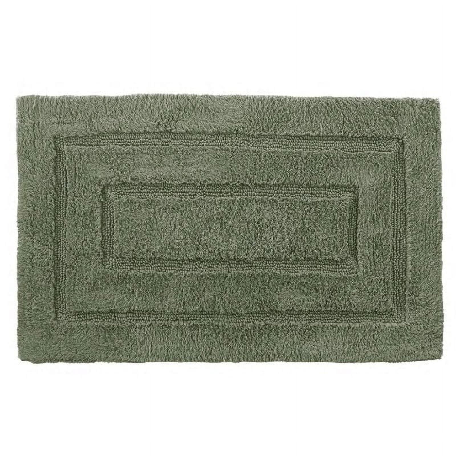 Moss Green Egyptian Cotton Bath Rug with Non-Slip Backing
