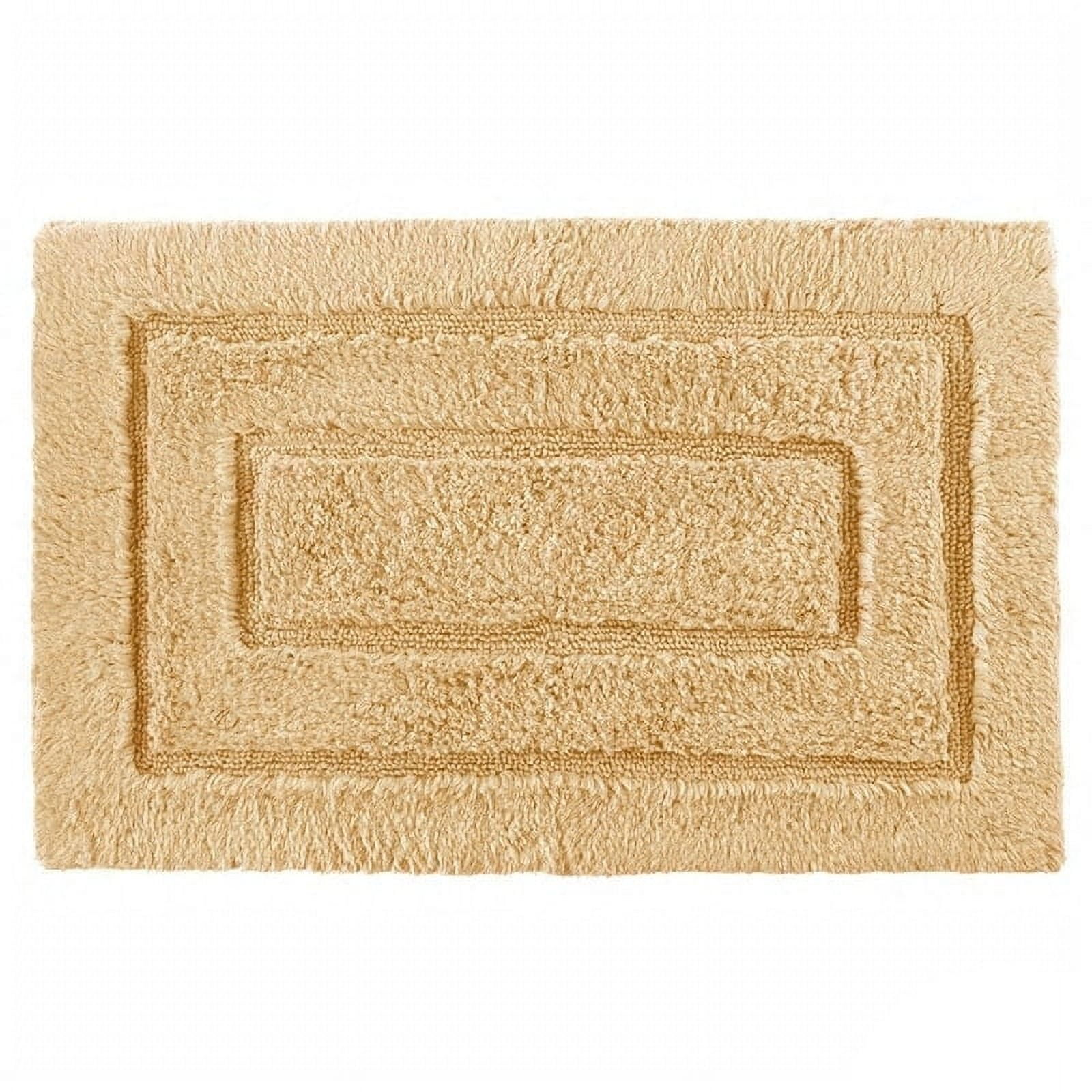 Gold Cotton Non-Slip Bath Rug with Elegant Design