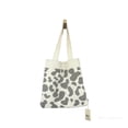 thumbnail image 1 of Luxurious Cow Print Knitted Microfiber Tote Bag in Gray  Cream, 1 of 2