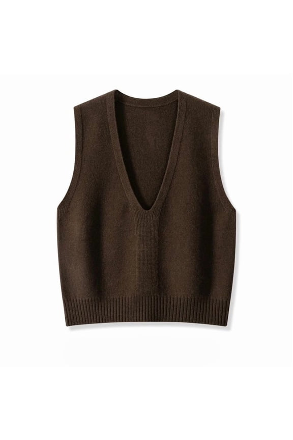 Luxurious Deep V - Neck Fine - Knit Vest: Exquisitely Elegant, Timelessly Chic, Fashioned from Ultra - Soft Premium Fabric, Versatile for Effortless Sophistication, Understated Luxury, and Elevated E