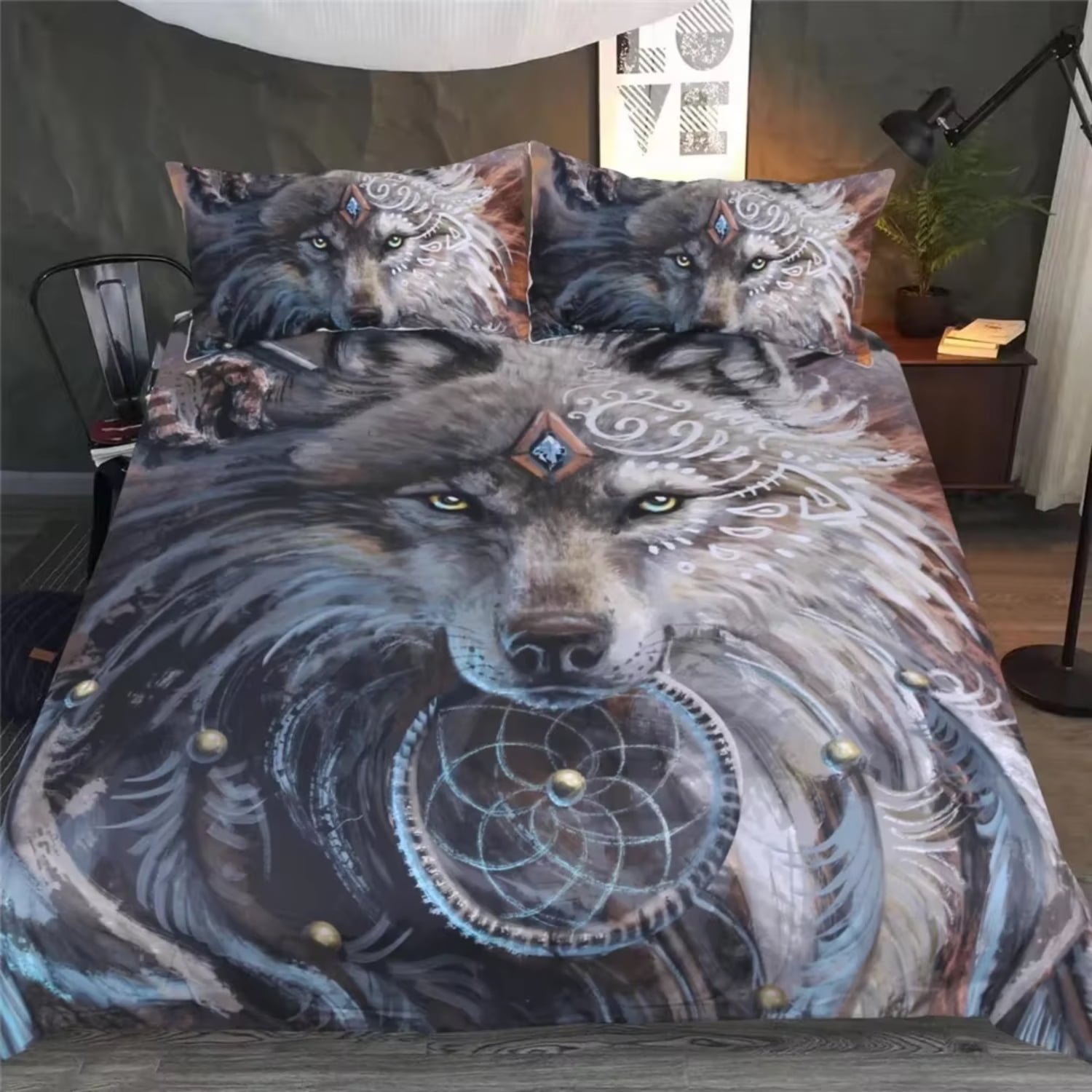 Luxurious Digital Wolf Duvet Cover Set in Single Twin Double Queen King