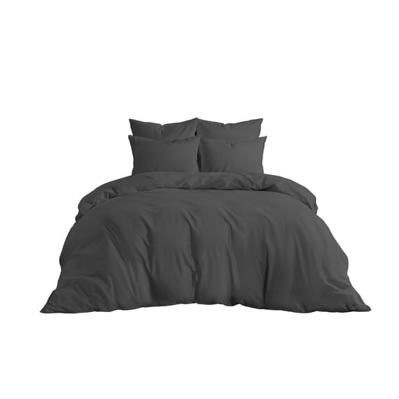 Luxurious Duvet Cover Set with Zipper & Corner Ties 800TC 100% Organic Cotton 3pc Duvet Cover Set Oversized King Size (Oversized 98 x 120 Inch, Natural Grey)