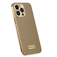 thumbnail image 1 of Luxurious Electroplated Case for iPhone 13 Pro, Cowhide Leather Full Coverage Protective Basic Plating Bumper Frame Shockproof Anti-falling Phone Case for iPhone 13 Pro, Gray, 1 of 6