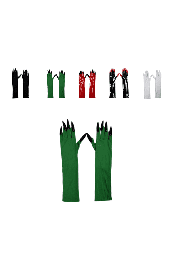 Luxurious Evening Gala Costume Accents, Deep Burgundy Wine Red Cosplay Gloves with Pointed Dark Claws for Renaissance Vampire Ball Wardrobe, 2 Pcs