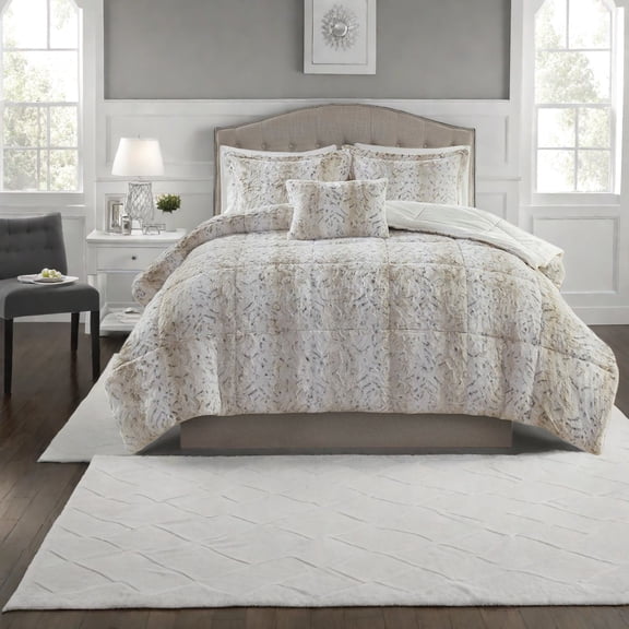 Luxurious Faux Fur Bedding Set Polyester Material Modern Comfort for Home Use