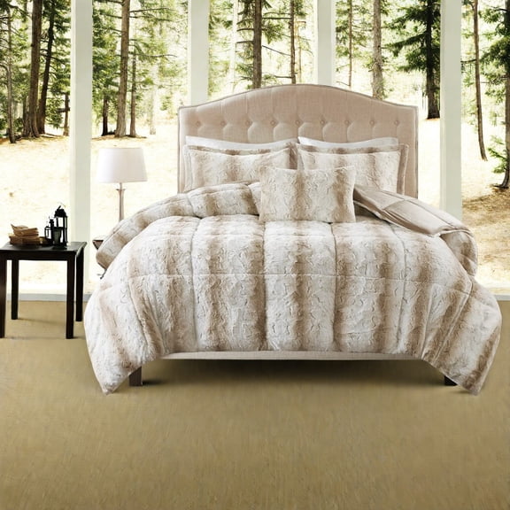 Luxurious Faux Fur Bedding Sets Hypoallergenic Polyester Comforter Set for Home Dcor
