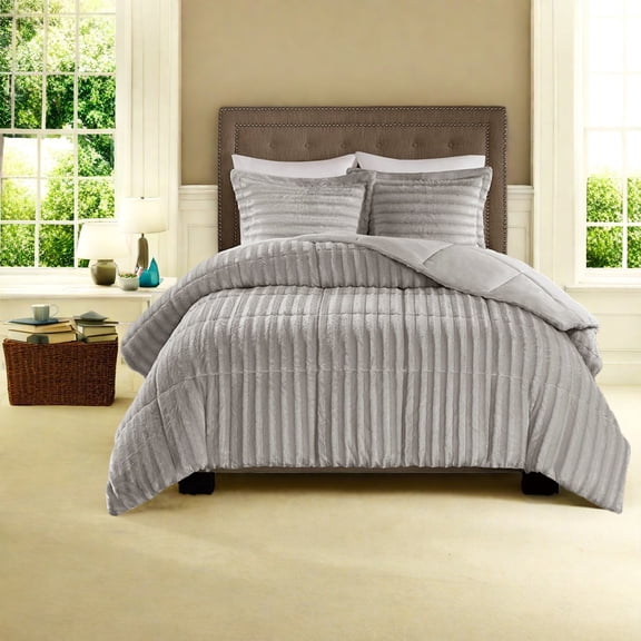 Luxurious Faux Fur Bedding Sets King/Cal King Hypoallergenic and Machine Washable