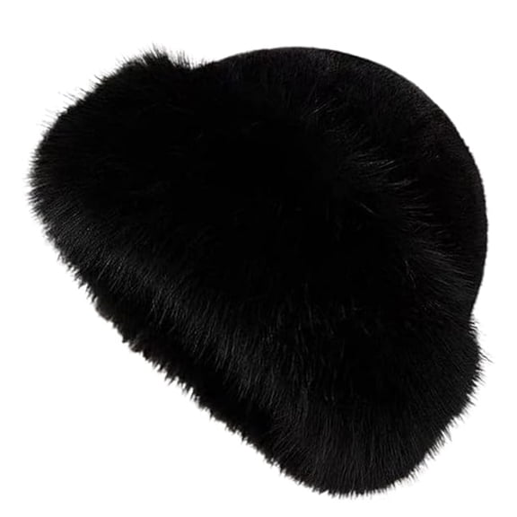 Luxurious Faux Fur Winter Hat;Cossack Russian Style Bucket Hat;Warm and Windproof Women's Hat;Fuzzy Furry Outdoor Activity Protection Cap