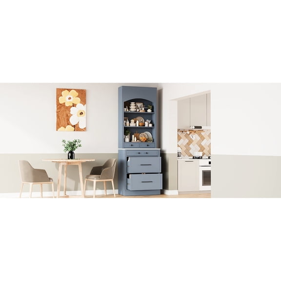 Luxurious Faux Marble Top - Elegant Kitchen Display and Practical Prep Surface