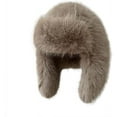 thumbnail image 1 of Luxurious Faux Mink Fur Ladies Trapper Hat，Pure Color Simplistic Women’s Winter Hat，Furry Ushanka Warm Hat, 1 of 6