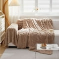 thumbnail image 1 of Luxurious Fleece Sofa Cover Blanket, 100% Polyester, Super Soft & Warm Throw, Machine Washable Decorative Couch Tapestry 70x35 Inches for Living Room, Bedroom, Car, Travel, Camping, Coffee, 1 of 6